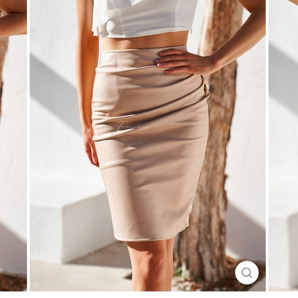 Two sisters Skirt faux leather front